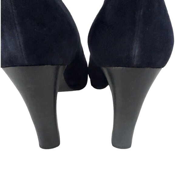 Yves Saint Laurent YSL Blue Suede Pumps Shoes Block Heel MISMATCHED 7M & 7N Vtg - Picture 7 of 15